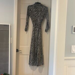 Leopard Print Long Sleeve Dress